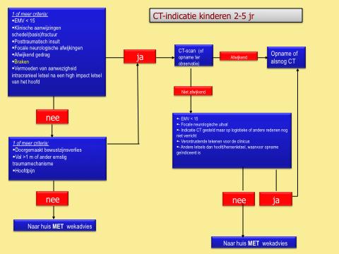 5. Indicaties voor CT schedel/hersenen bij kinderen met LTH Voor de huisarts zijn de instuurcriteria meer van belang, echter voor het volledige beeld hierbij toch ook een overzicht van de CT criteria