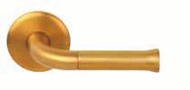 EV1/4 massieve deurkruk vast-draaibaar, geveerd op rozet solid sprung lever handle attached to rose