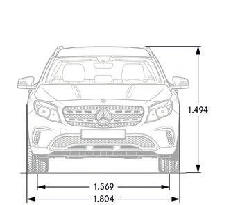 Overige technische gegevens. Type Leeggewicht (kg) 3) Max. totaalgewicht (kg) Aanhangwagengewicht 5) (kg) Tankinhoud (l) GLA 22 d 1.44 2.35 1.5 5/6 421 GLA 22 d 4MATIC 1.495 2.9 1.8 56/6 421 GLA 18 1.