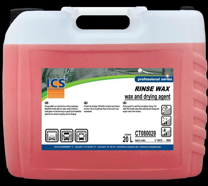 CT08 CT17 CAR WASH RINSE WAX DIAMOND SHINE WAX NL - ICS Rinse wax is speciaal ontwikkeld als beschermings- en glansmiddel dat in alle typen geautomatiseerde wasinstallaties veilig kan worden gebruikt.