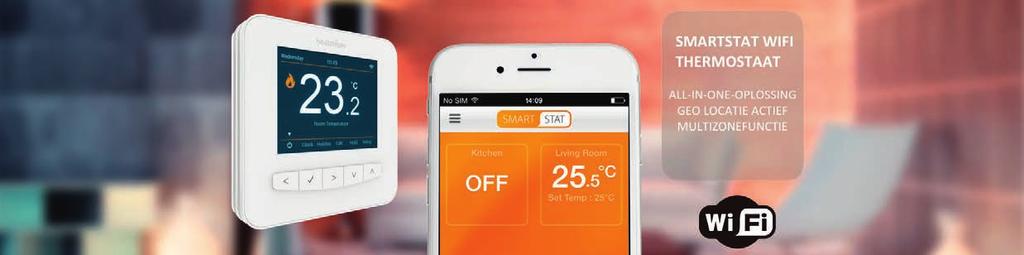 Draadloze bediening via WiFi en app Bedien uw verwarming zowel binnen- als buitenshuis!