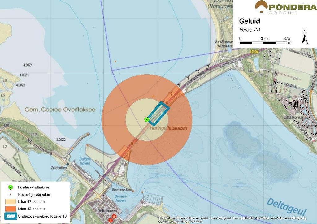 158 Figuur 14.3 Geluidcontouren onderzoeksgebied #10 voorbeeldopstelling Bron: Pondera Consult Slagschaduw Er liggen geen gevoelige objecten binnen een afstand van 700 meter.