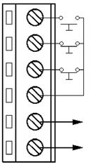 Controle LED's Start/Stop ingang (normaal uit) Veiligheidscontact openen (normaal aan) Veiligheidscontact sluiten (normaal aan) Drukknop sluiten (normaal uit) Drukknop openen (normaal uit)