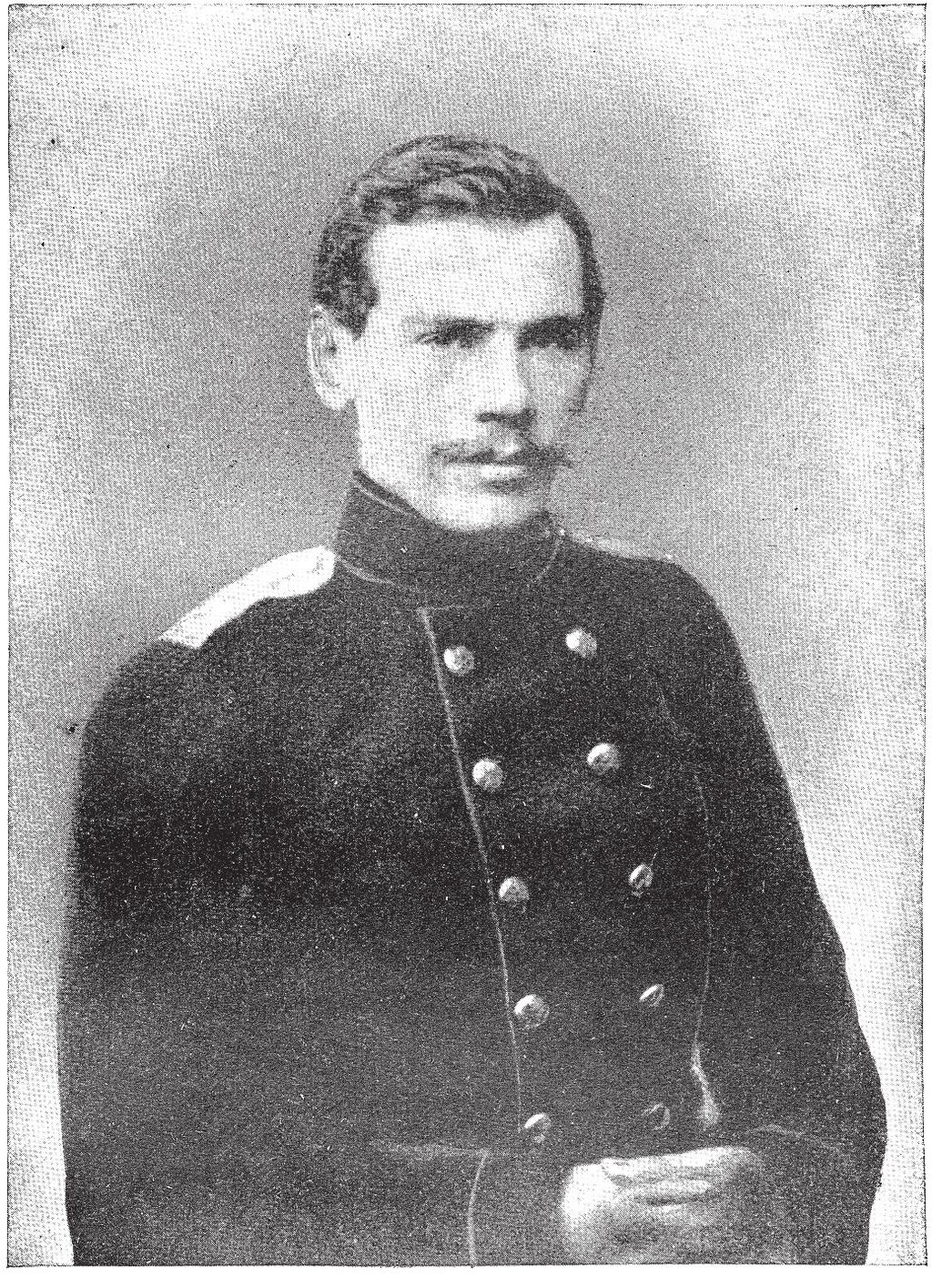 Tolstoj in 1856 nadat hij ontslag had genomen uit het leger De honoraria voor zijn verhalen begonnen hem te helpen bij het afbetalen van zijn speelschulden.
