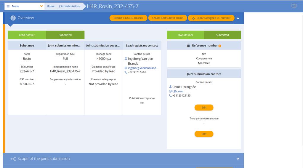 Online opstellen binnen REACH-IT Zodra u