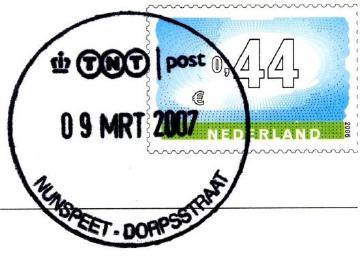 NUNSPEET - COLIJNSTRAAT Het stempel werd in januari 2017 teruggezonden (17 JAN 2017).