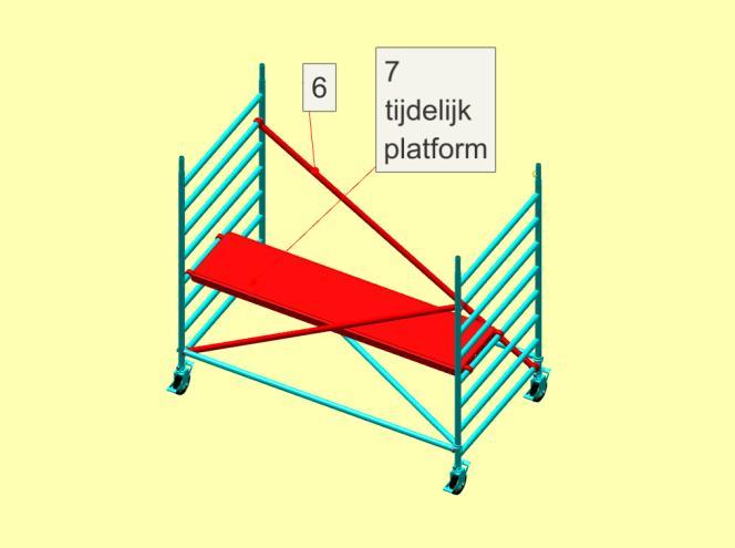 5: Plaats de horizontaal/diagonaal; 6: Plaats de beide diagonalen; 7: Plaats het