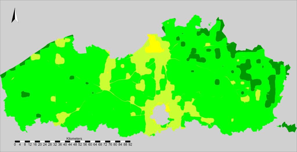 De volle lijn in de kleurenschaal geeft de EU-grenswaarden aan (40 µg/m³), de stippellijn de WHO-advieswaarde (20 µg/m³).