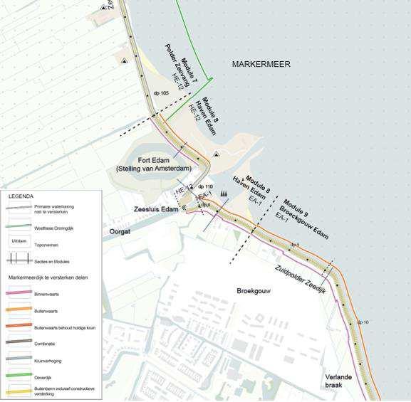 47 van 72 Beschouwing van alternatieven In het MER is naast het voorkeursalternatief - een binnenwaartse versterking met kruinverhoging - een overwegend buitenwaartse versterking met asverschuiving