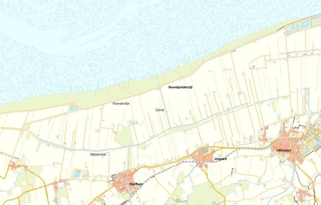 2 Beschrijving van de situatie De haven van Noordpolderzijl ligt buitendijks van de Noorderdijk, ter hoogte van het plaatsje Usquert.