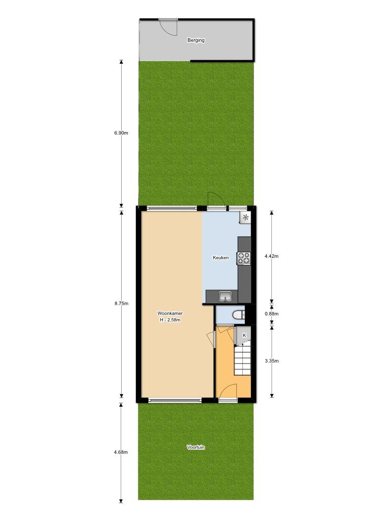 Plattegrond 18 Dit is een schetsmatige weergave van de indeling, hieraan