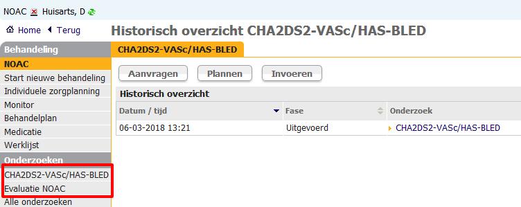 Nieuw zorgpad: NOAC (Trombose) Bij de nieuwe NOAC medicatie voor trombose behandeling kan de periodieke controle, bestaande uit een aantal vragen over de medische gesteldheid en welzijn, door de