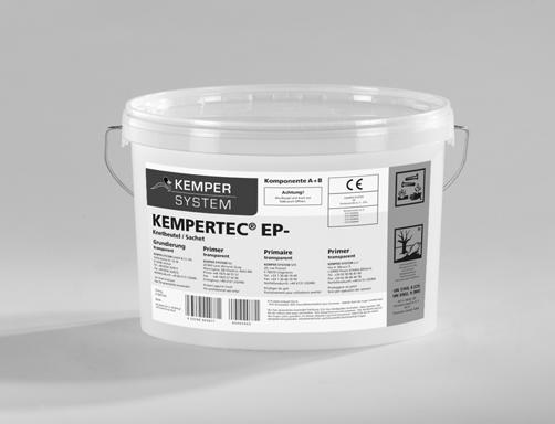 KEMPERTEC EP Primer Tepassing Als grndlaag van de vrbereide ndergrnd vr KEMPEROL Afdichtingen Als hechtmiddel vr KEMPERDUR Zandafdekking f KEMPERDUR DS in cmbinatie met KEMPERDUR NQ 0408 Natuurkwarts