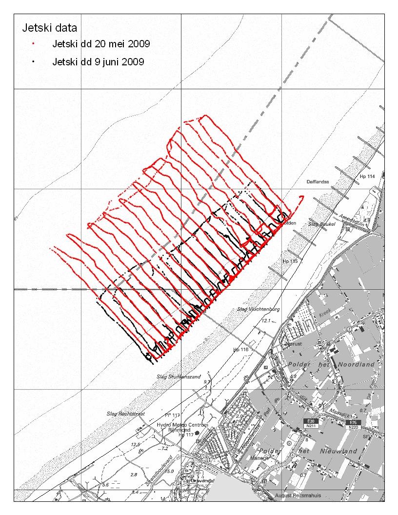 Figuur 5: Jetskidata van 20 mei 2009 en 9 juni 2009 Figuur 6: