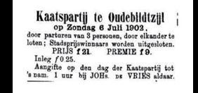 Dijkstra 1898 3 juli d.e.l. 1. S.G. Kooistra - J.K. Wassenaar - S. Visser 2. J.C. de Groot - H. Bijlsma - absent 3. R. Dijkstra - H. Oreel - D. Bouma 1888 Wel kaatspartij 1891 1891 5 juli d.e.l. 1. Tj.