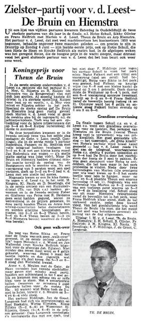 Travaille 14 augustus 1950 29 juli v.f. 1. M. v.d. Leest - Th. de Bruin - A. Hiemstra 2. H. Schuil - S. Olivier - F.