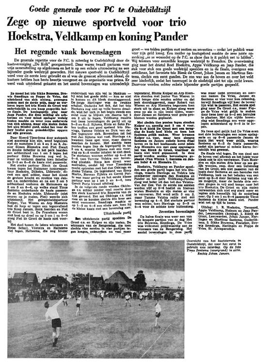 1961 29 juli v.f. 1. R. Hoekstra - A. Veldkamp - J. Pander 2. R. de Groot - Joh. D.