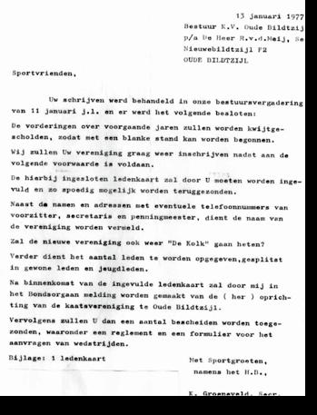 1977 Teun Krottje maakt nije tillegrafen om goed deur te