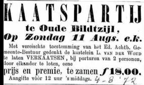 De oudst publiseerde útslag is fan 17-09-1871: De winners waren: Pieter J.