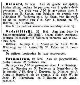 1922 1927 1928 1929 1924 1926 zondag 28 juli 1. E. van Akker - D. Kuik - R. Stap 2. J. Kuiken - Th. Krottje - G.Z. Zijlstra 3. G. Jansen - W.