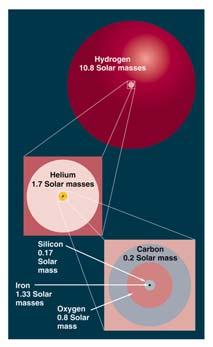 uienschilmodel Tijdschaal evolutie van een 15 zon ste Ste aan het begin van zijn leven Ste aan het eind van zijn leven