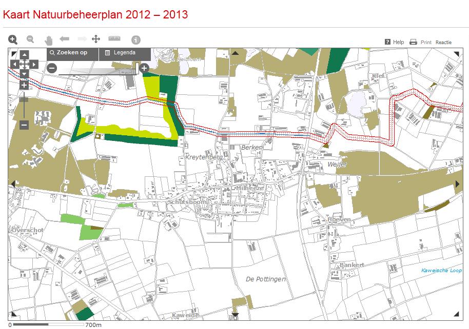 Uitsnede Kaart Ecologische Hoofdstructuur Provincie Noord-Brabant Rode pijl geeft aanduiding plangebied Kerkeind 31