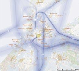 Per startbaan zijn in principe vijf vertrekroutes beschikbaar, die voeren naar elk van de vijf vertreksectoren.