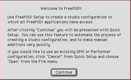 De driver installeren en instellen (Macintosh) FreeMIDI instellingen Indien andere MIDI apparaten zijn aangesloten, moet u deze allemaal uitzetten, en dan OMS instellingen maken middels de volgende