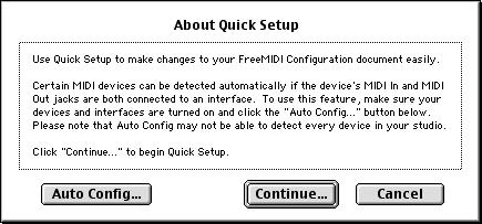 De driver installeren en instellen (Macintosh) Het About Quick Setup dialoogvenster verschijnt. fig.