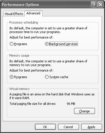 Tijdens het afspelen van MIDI treden onderbroken noten of vertragingen op Maak Windows XP instellingen om verwerking op de achtergrond in te schakelen.
