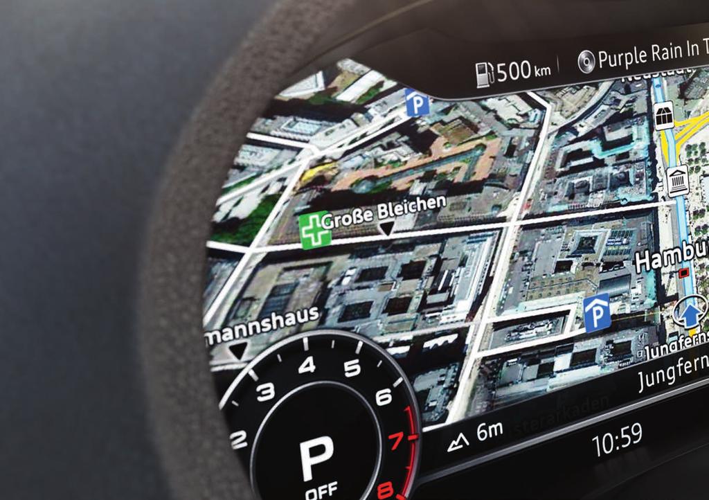 Neem dan de Audi virtual cockpit, een optioneel volledig digitaal instrumentenpaneel.