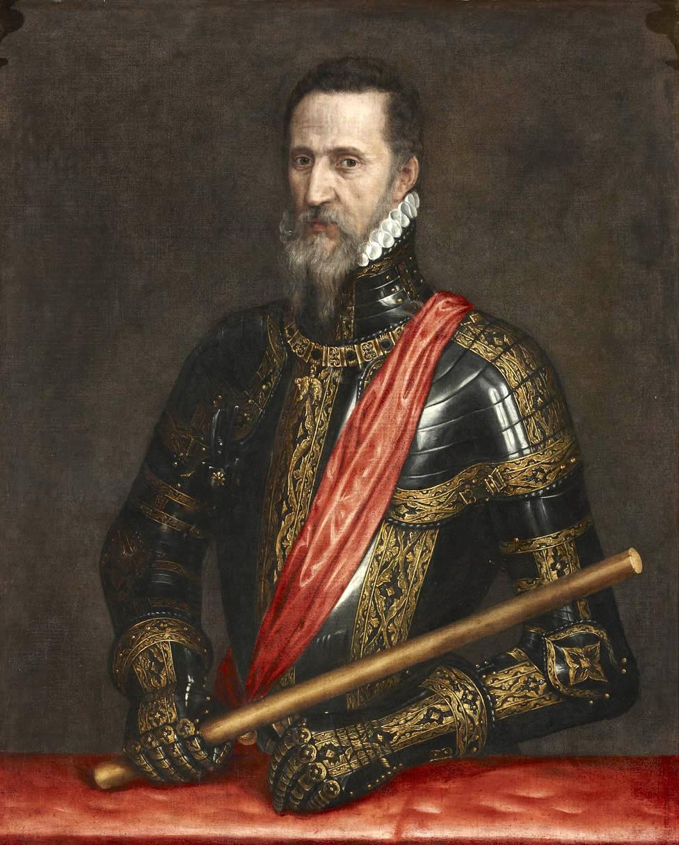 Fernando Alvarez de Toledo hertog van Alva landvoogd van Nederlanden schrikbewind +1000 personen terechtgesteld o.a. graaf van Egmont en Horn door confiscatie controle over graafschap Horn (incl.