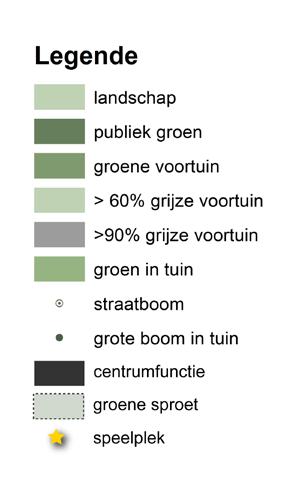 De straten vormen er een webachtige structuur met centraal erin de groene plekjes van