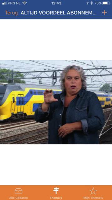 te maken hebben met het reizen met de trein. Daartoe is de basis set van de app isignngt herzien en uitgebreid met ruim 300 gebaren.