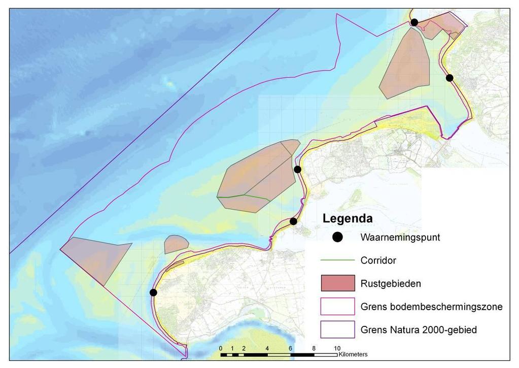 Figuur 5-3 Waarnemingspunten op land 5.2.7 Planning van de metingen Per meetjaar worden 30 landwaarnemingen en 25 luchtwaarnemingen uitgevoerd.