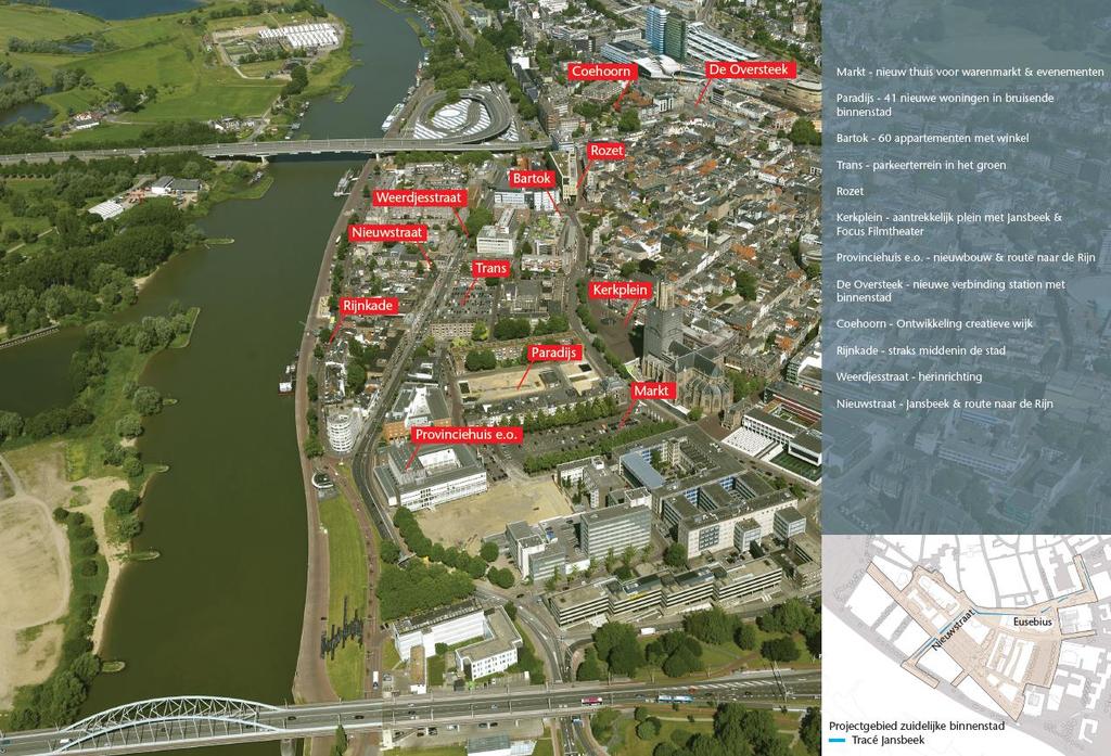 2.3.3 Verkeer en parkeren Rond het centrum van Arnhem ligt een radiale verkeerstructuur. Om het kernwinkelgebied en de binnenstad ligt de centrumring.