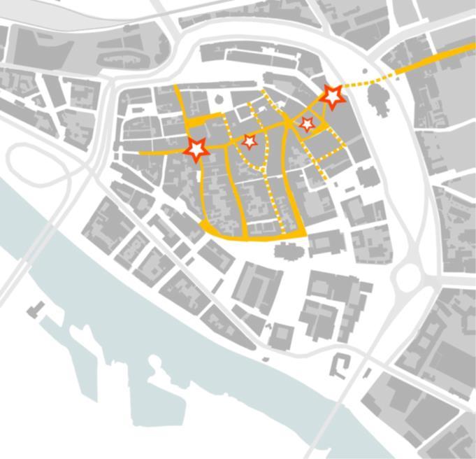 woon- en werkmilieus, het versterken van het culturele karakter van het gebied en het afronden van het winkelrondje (Bakkerstraat - Broerenstraat - Koningstraat).