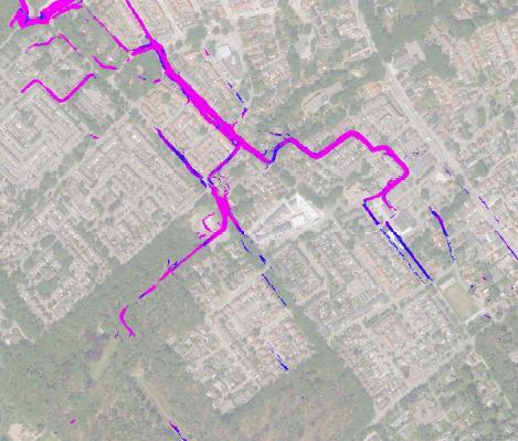 Er zijn 3 verschillende scenario s doorgerekend met 4 verschillende neerslaggebeurtenissen: Het scenario waarop de geplande maatregelen zijn gebaseerd is de combinatie 1D/2D met kolken en neerslag op