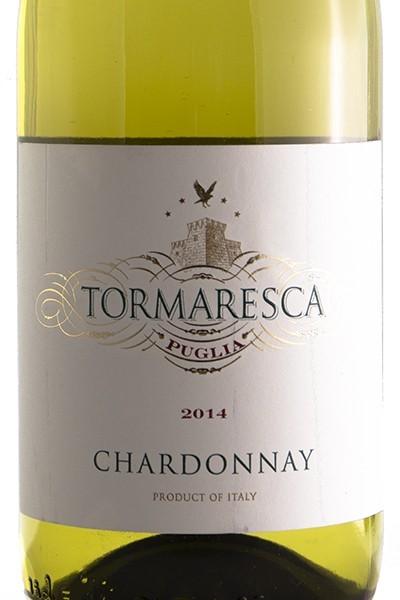 Tomaresca Chardonnay IGT 2014 - Puglia 100% Chardonnay - Italië Zachte persing; de most wordt gekoeld tot 10 C met een natuurlijke verheldering van 24 uur.