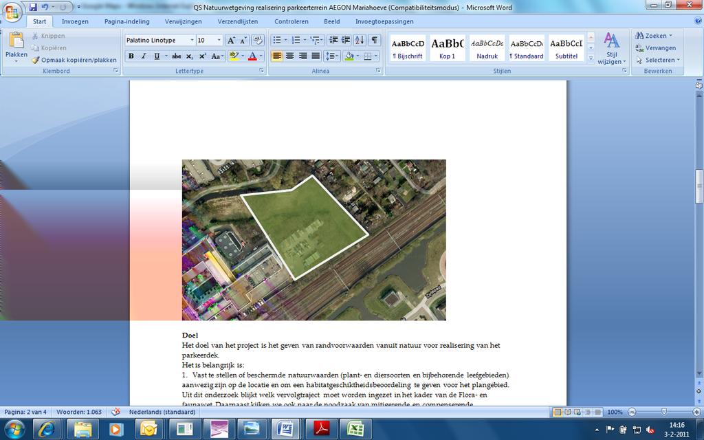 1 Inleiding AEGON heeft het voornemen voor uitbreiding van de parkeerruimte op het terrein van kantoor Mariahoeve in Den Haag.