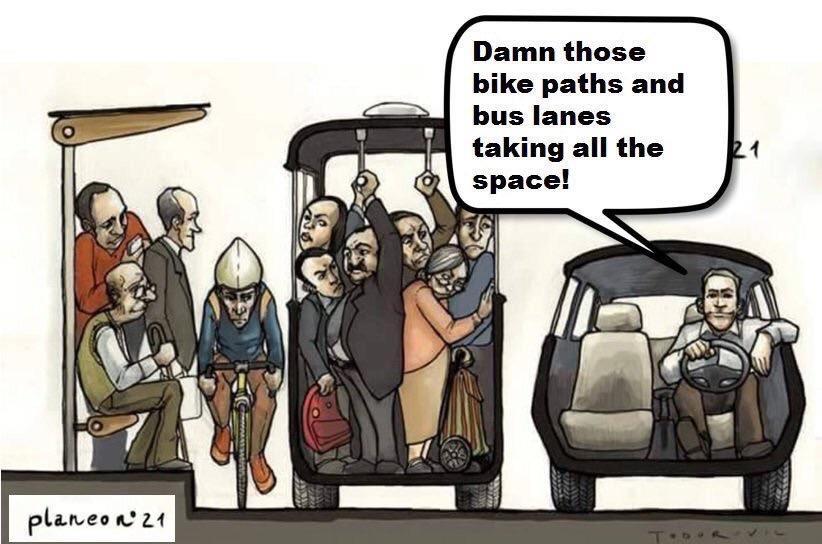 Die fiets- en busstroken