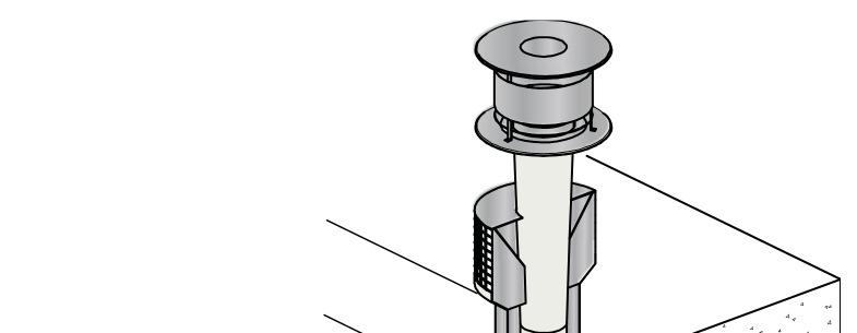 5.7.8 Dakuitmonding CLV-systeem Toestelcategorie : C43 BELANGRIJK Geldt alleen voor toestelcategorie C43 Een dakuitmonding door een Combinatie Luchttoevoer- Verbrandingsgasafvoersysteem (CLV-systeem)