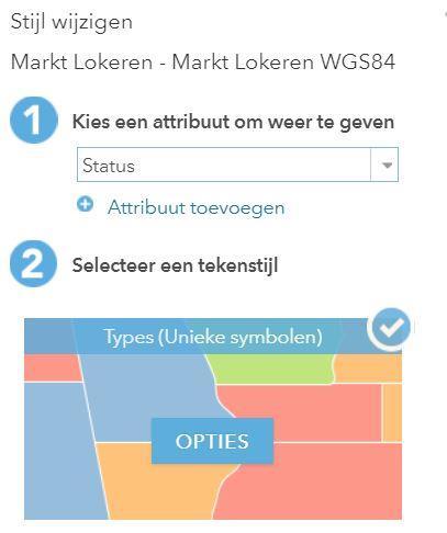 Kies als attribuut om weer te geven Status en kies Unieke symbolen als tekenstijl.