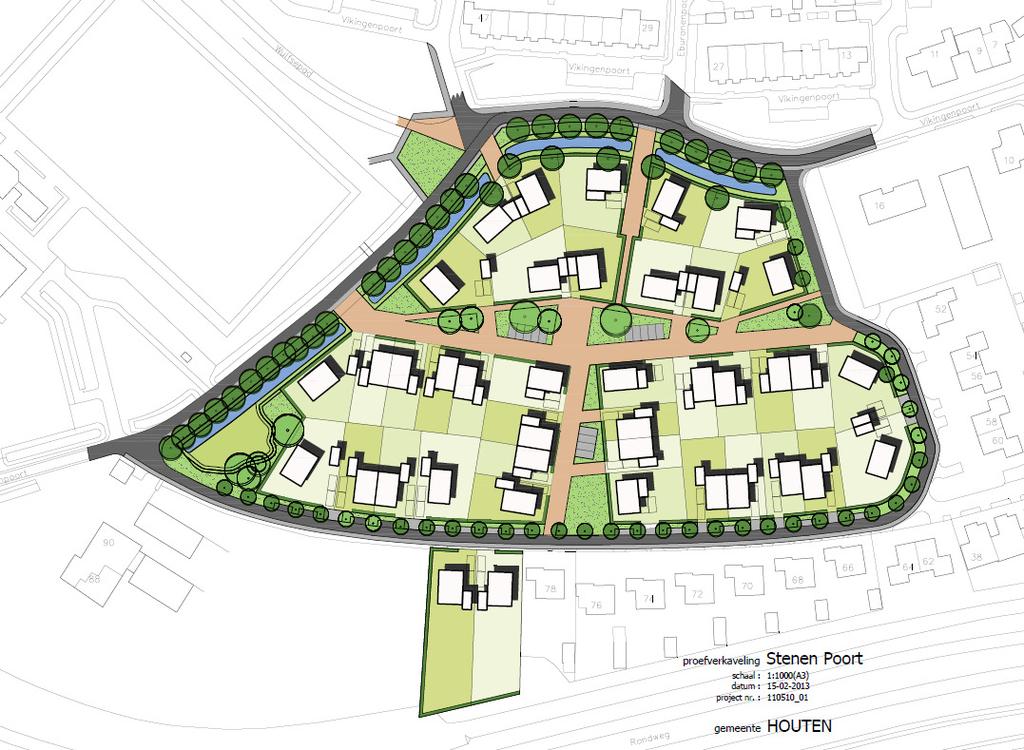 In het oostelijke plandeel zijn 40 grondgebonden woningen gepland, waarvan een deel vrijstaande en een deel twee-onder-één-kap woiningen.