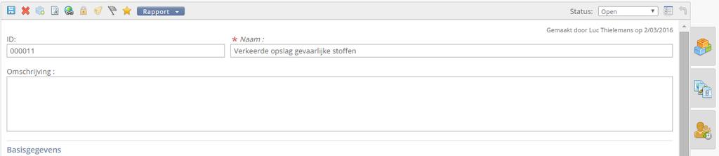 Screenshot: Opgeslagen item Verwijderen Onderliggend item toevoegen Bestand toevoegen Link toevoegen Itembeveiliging Herinnering Opvolgen Toevoegen aan favorieten Gebruik deze knop om het item te