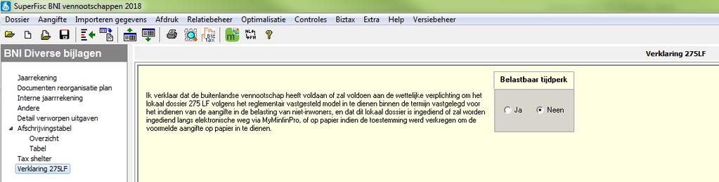 het lokaal dossier verrekenprijzen 275 LF moet dus niet via BIZTAX maar wel via MyMinfinPro of op