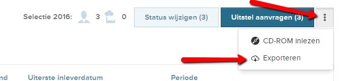 5.3. EXPORTEREN In de uitsteloverzichtspagina kunt u via de knop met de drie puntjes de optie kiezen: Deze actie maakt twee bestanden aan: 1.