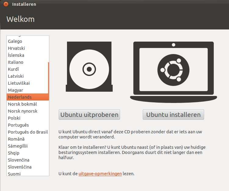 We zijn nu Linux Ubuntu in onze virtuele machine aan het installeren.