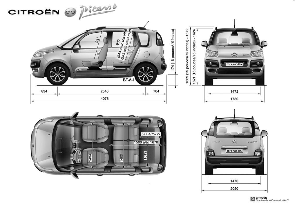 Citroën C3 Picasso Lijntekeningen geopend.