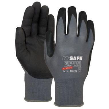 Handschoen M-safe nitril-foam 14-690 De coating van de M-safe nitrile 14-690 is ademend waardoor de handen droog en koel blijven.
